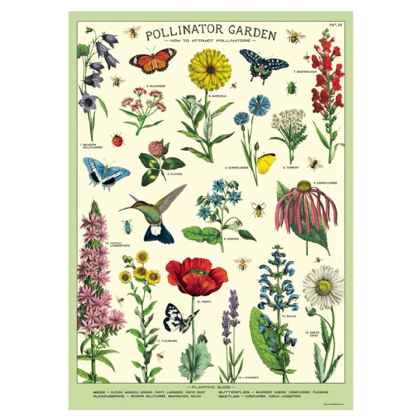Vintage Poster Pollinator Garden Cavallini
