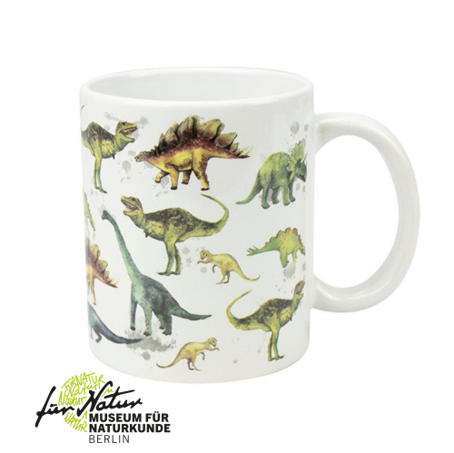 Dinosaurier Tasse mit Logo des Museums